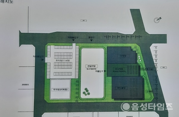충북혁신도시 국민체육센터 건립 기본계획 수립용역 '배치도' (제공=음성타임즈)