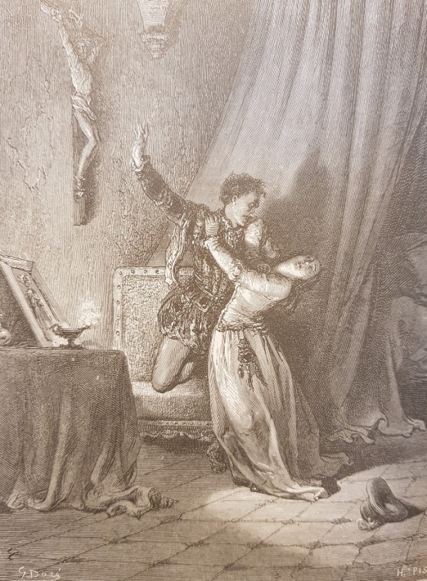 귀스타브 도레가 그린 도로테아와 그녀의 방에 급습한 돈 페르난도.