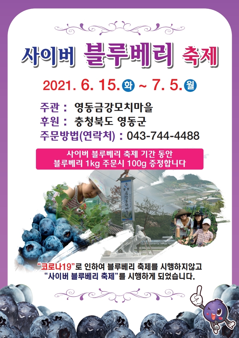 영동금강모치마을 사이버 블루베리축제 포스터 / 영동군