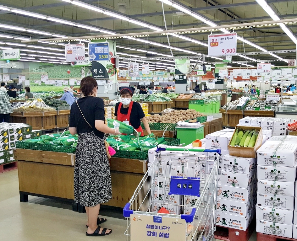 대학찰옥수수 직거래행사 모습 / 충주시