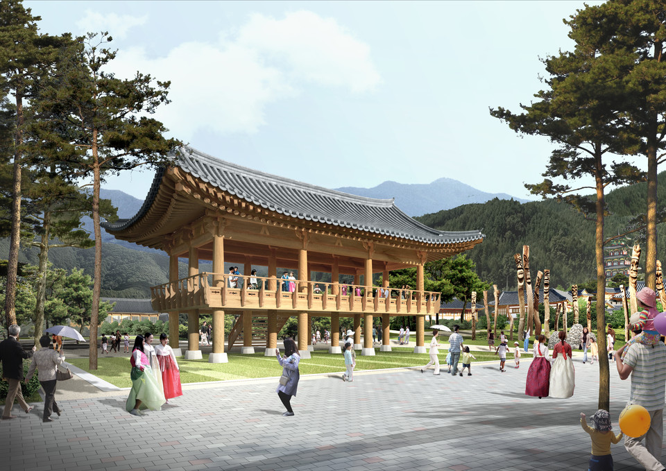 한국 전통 공예촌 복합 문화 산업단지 누각 조감도 / 청주시