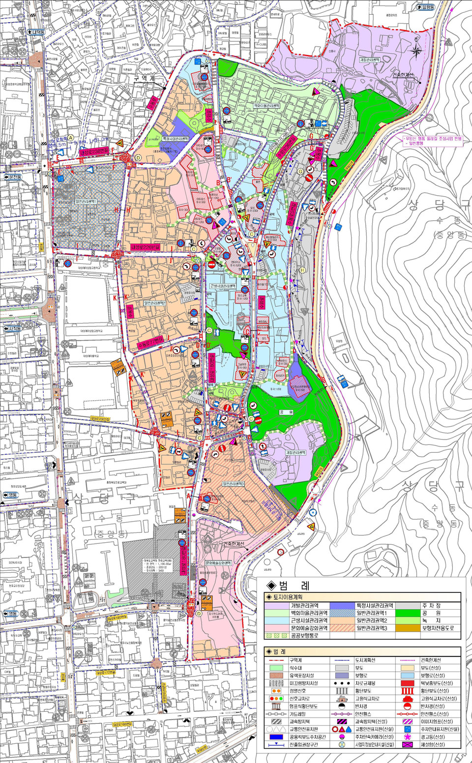 청주시가 수암골 일원 보행환경 개선사업을 추진한다. 사진은 종합개선 안내도.(청주시 제공)