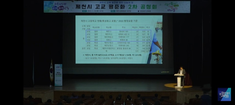 충북미디어교육방송 유튜브 화면 캡처.