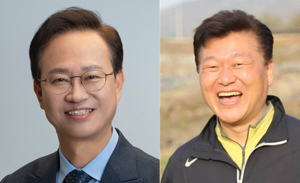 전략경선에는 송재봉 (왼쪽)전 청와대 행정관과 민주당이 인재 영입한 신용한(오른쪽) 전 서원대 교수가 참여한다.