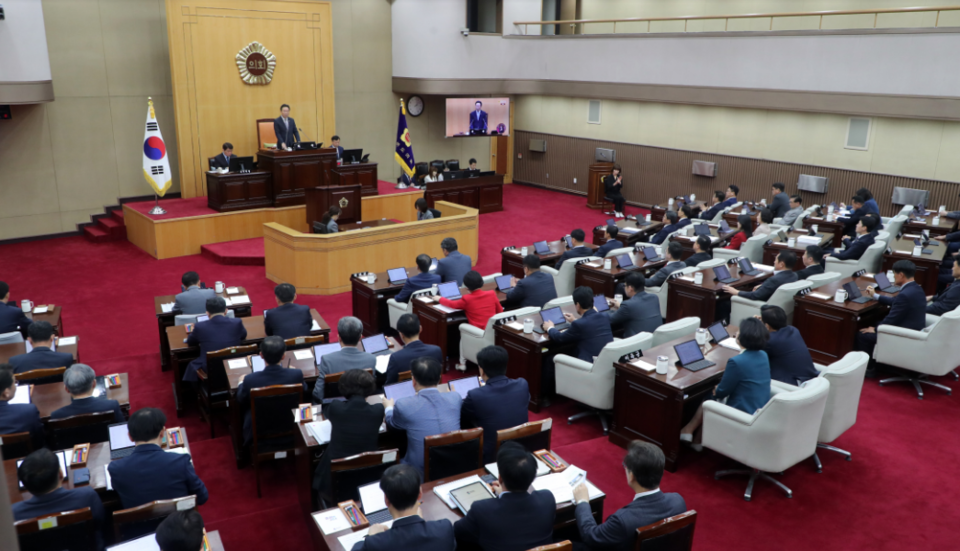 제416회 임시회 1차 본회의 모습.(충북도의회 제공)