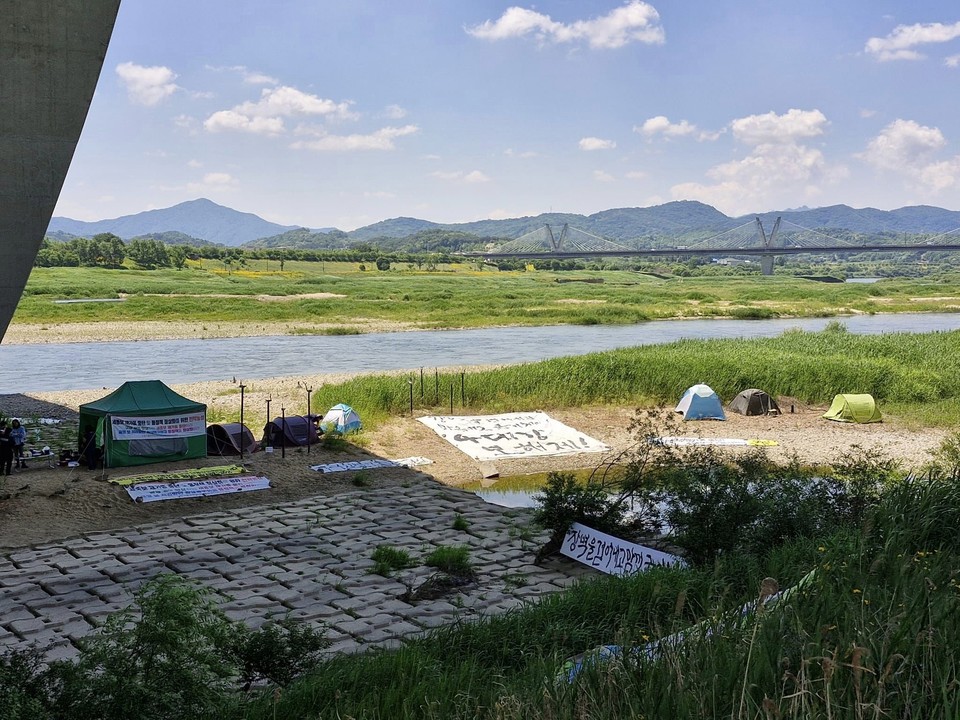 세종보 천막농성장 전경