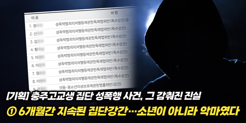 가학적이고 변태적인 집단 강간을 범행한 고등학교 2학년 가해자들은 청소년이 아니라 악랄한 성착취자에 불과했다. (디자인=이종은 기자)
