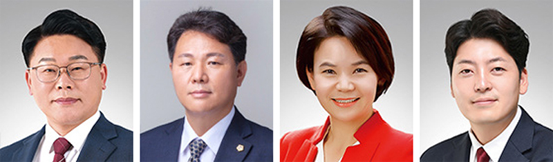 사진 왼쪽부터 광역의원에 선임된 노금식·안치영·이옥규·조성태 의원.