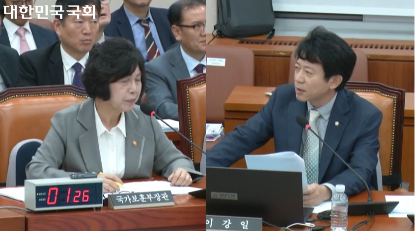 이강일(민주당‧청주상당) 국회의원이 강정애 국가보훈부 장관에게 ‘친일반민족행위자 재산 국가귀속에 관한 특별법’에 규정된 ‘친일재산조사위원회’를 부활시켜야 한다고 촉구했다.