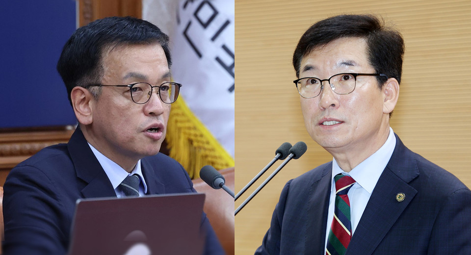 왼쪽 최상목 권한대행, 오른쪽 윤건영 충북교육감.