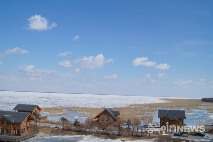 중국 헤이룽장성 미샨시에 위치한 홍카이(홍개)호 전경. 러시아와 중국 접경지대에 위치했다. 이상설 선생이 건설한 무장기지촌 한흥동으로 이주한 조선인들은 이곳에서 물을 끌어다 벼농사를 지었다. (사진=김남균 기자)