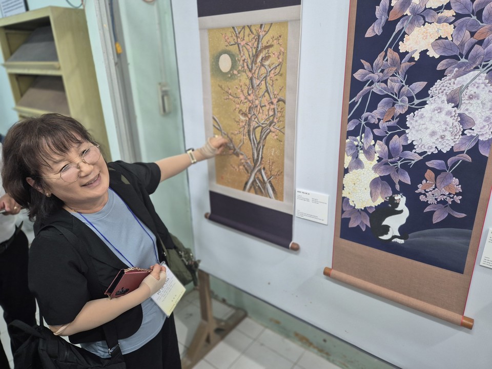 한베트남 미술전시교류에 참가한 유옥자 작가 (사진=김남균 기자)