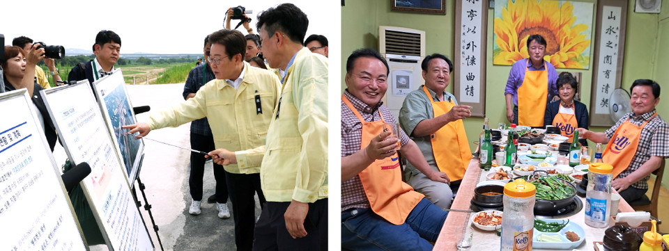 오송참사 2주기를 하루 앞둔 14일, 이재명 대통령이 오송참사 현장을 찾아 헌호하고 현황을 점검했다. 이에 반해 김영환(국민의힘) 충북도지사는 추모기간에 청주시의원들과 ‘염소탕 술자리’를 가진 사실이 드러나 포털 메인을 장식하는 등 뭇매를 맞고 있다.