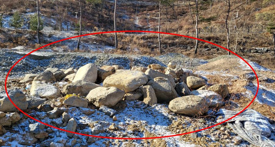 영동군이 A씨가 기증한 조경석이라며 제시한 사진.