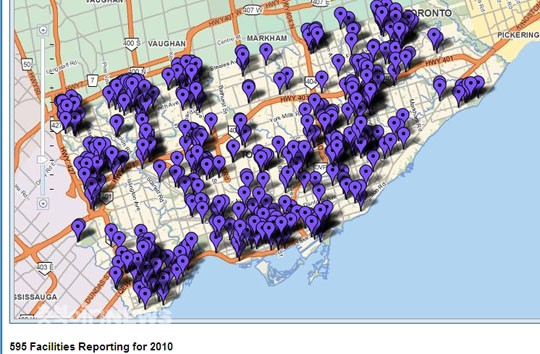 캐나다  토론토시가 운영하는 '켐트랙'  환경지도 보습
